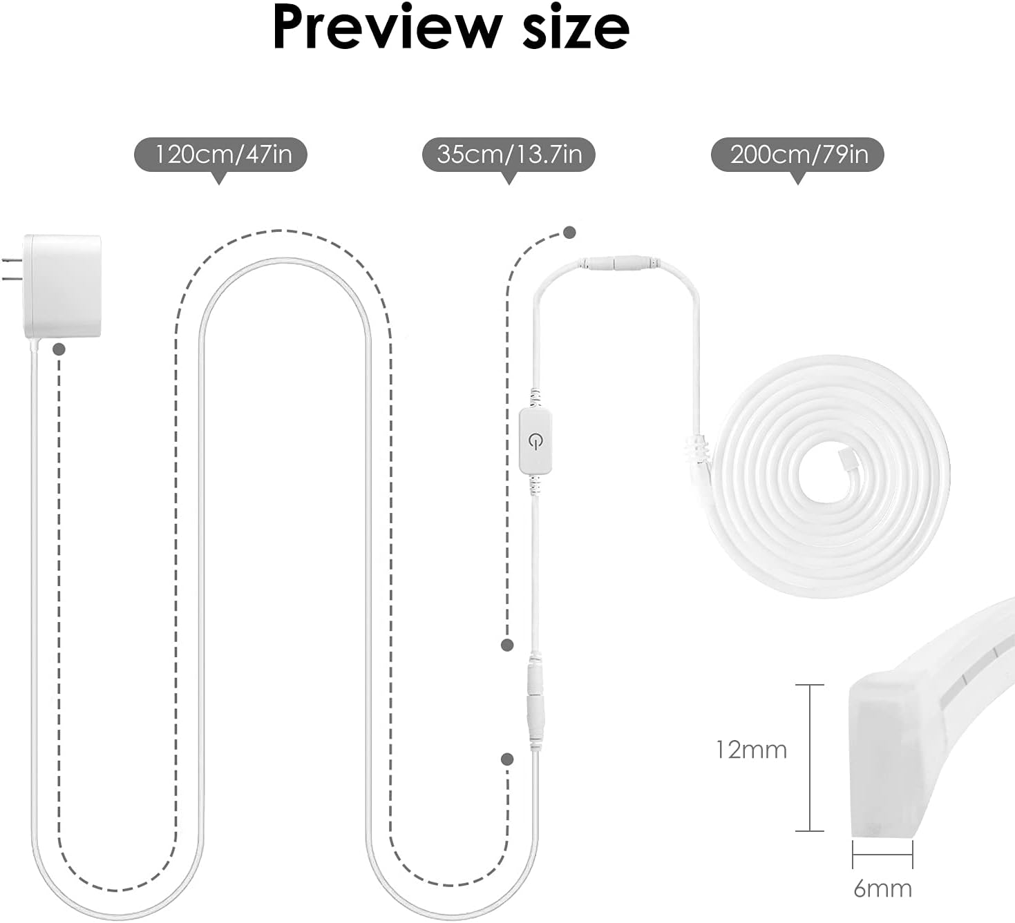 Onite Led Makeup Light, Bendable and Detachable Mirror Lights, Dimmable Touch Control Lights Strip, for Makeup Vanity Table, Bathroom Mirror, Kitchen, Wardrobe and Bedroom