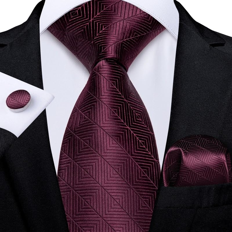 Set de pajarita, pañuelo y gemelos para hombre en seda miniatura 4