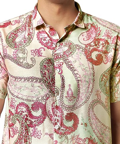 Image of Venisa Men's Cotton Blended Printed Casual Shirt