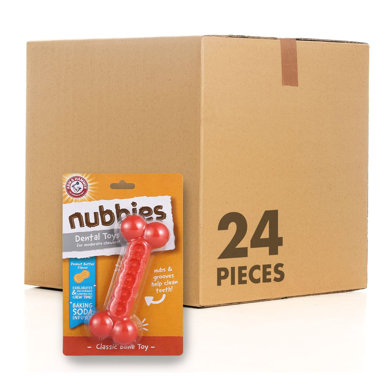 Arm Hammer for Pets Nubbies Dental Toys Classic Bone Dental Chew Toy for Dogs Best Dog Chew Toy