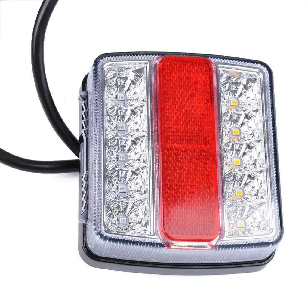 luz trasera del coche Luces LED impermeables para remolque de 12V, Kit luces freno/indicadoras/luces traseras, rojo + blanco