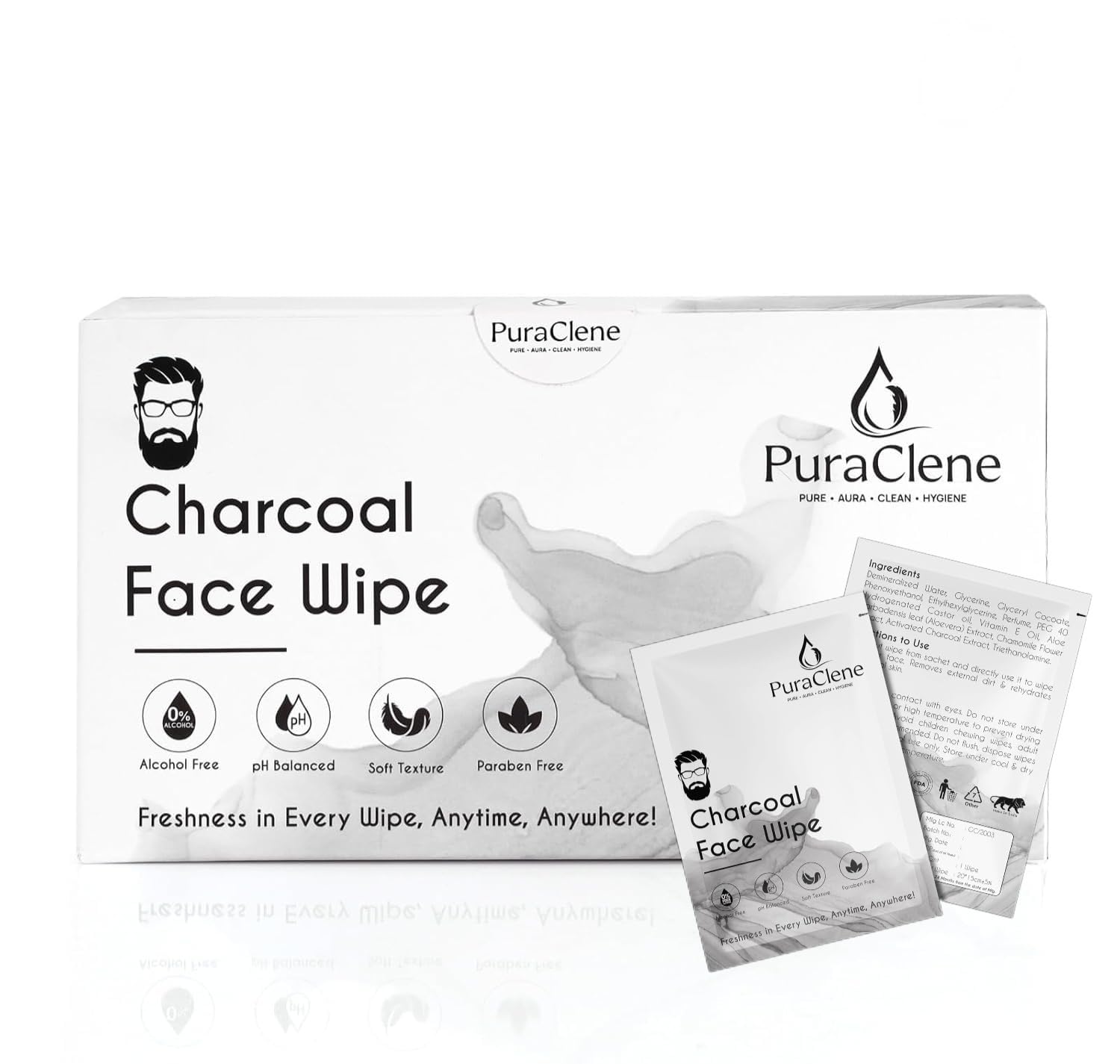 Face Charcoal Facial Wipes, harcoal Infused for Quick Detox and Pore Cleansing, Removes Dirt, Sebum & Oil, Men & Women, Alcohol-Free, 50 Soft Wipes Pack of 1-picture-21