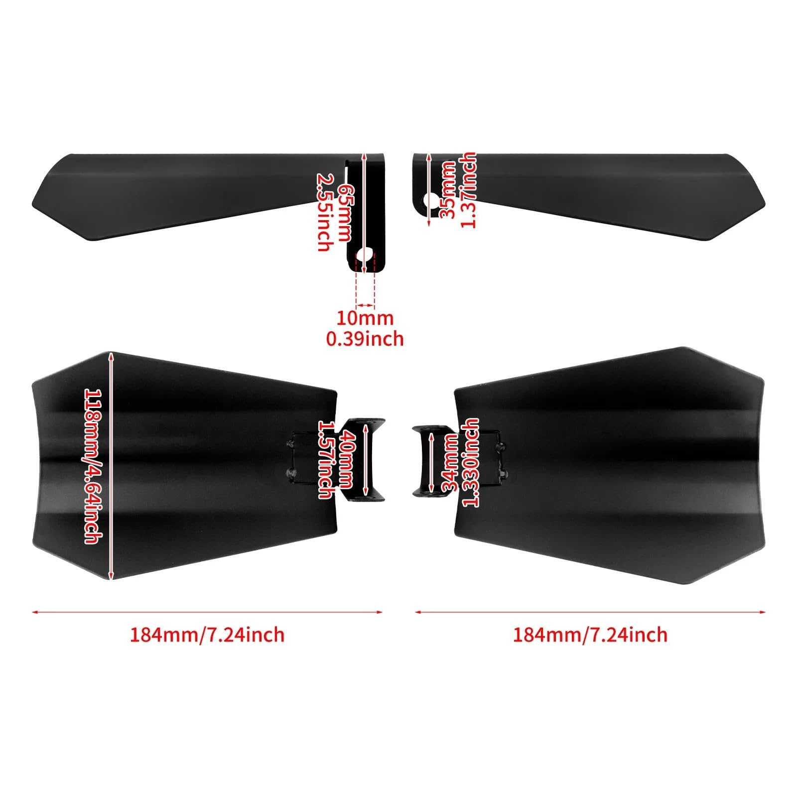 Guidon équipement Protège-mains pour Harley Dyna Low Rider Softail Touring Sportster(Large Size HandGuard)