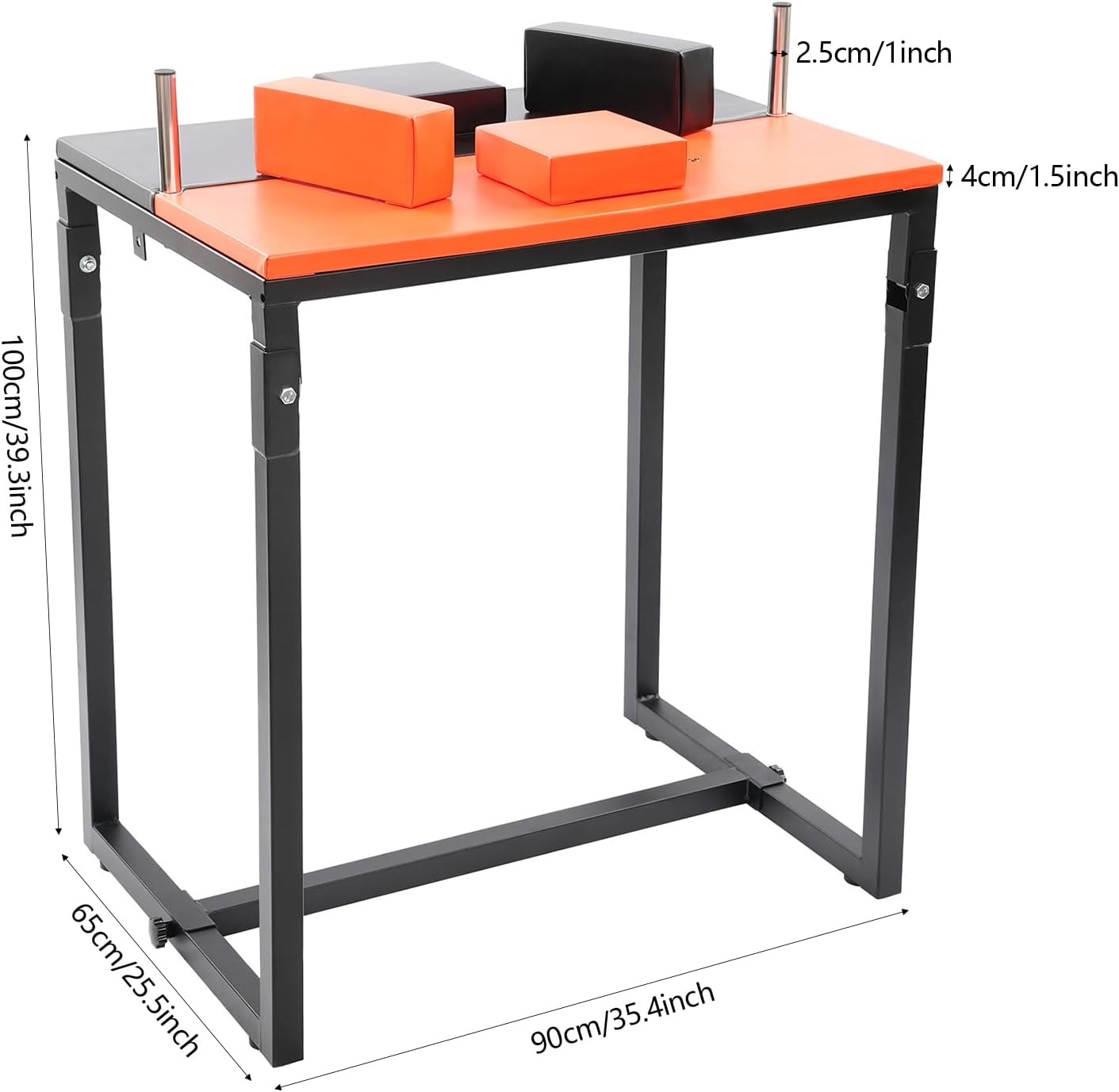 Arm Wrestling Table, Foldable Arm Wrestling Table, Foldable Arm Wrestling Table, Competition Training Equipment for Professional Players, Amateur Enthusiasts, Home Gym & Club, Black, Orange
