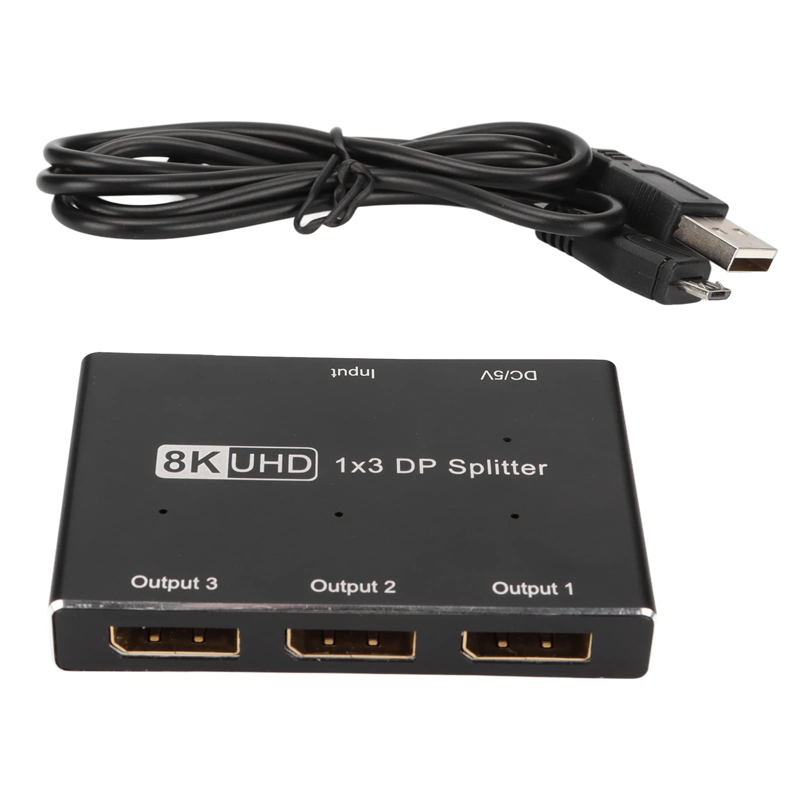 Rozdzielacz kabla USB do ładowania 1x3 DisplayPort Splitter potrójny MST SST Hub DP 1.4 Splitter dla systemu IOS dla systemu Windows dla systemu android