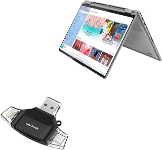 BoxWave Smart Gadget Compatible with Lenovo Yoga 7i (16 in - 82QG) - AllReader SD Card Reader, microSD Card Reader SD Compact USB - Jet Black