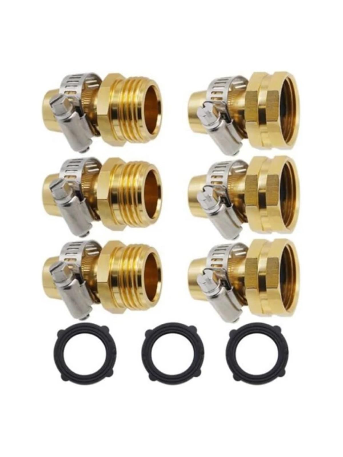 Sfoikvg 3Set Hose Connector Hose Joint 3Pcs 3/4'' 5/8'' Garden Quick Connectors Repair Damaged Leaky Water Tubeing Adapter Pipe Fitting Irrigation For Outdoor Taps(3Set)