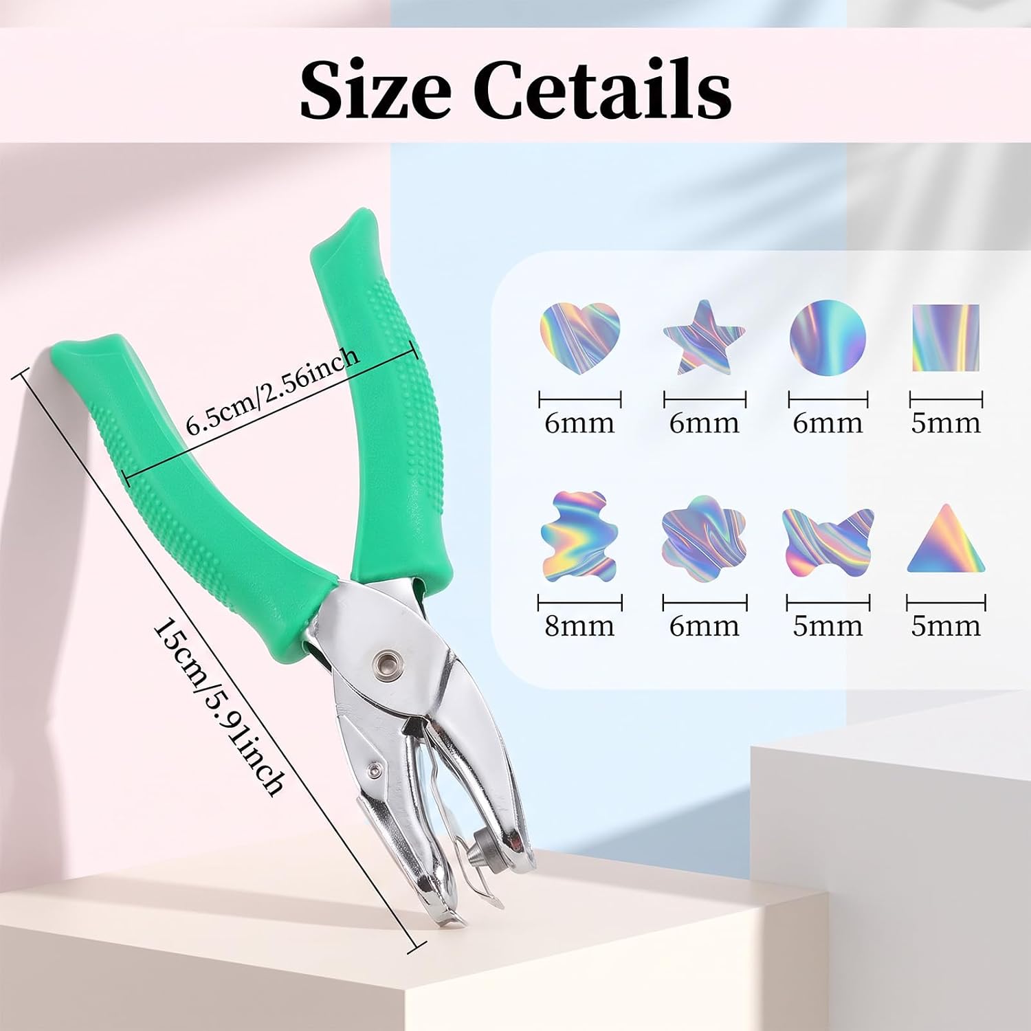 8 Pcs Hole Punch Shapes for Crafts Single Hole Paper Punchers