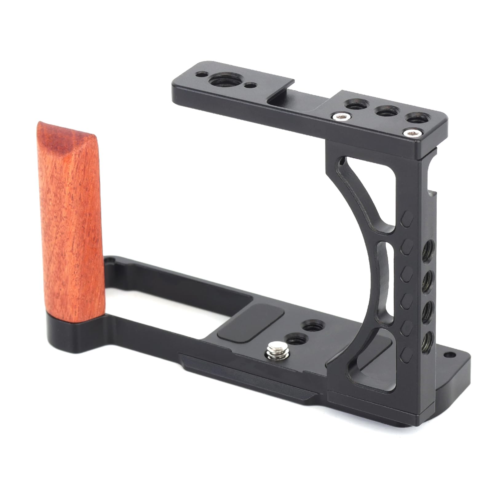Cage pour appareil photo Panasonic Lumix S9, cadre en métal avec poignée latérale, griffe froide et trous de vis de 6,35 mm, plaque de dégagement rapide Arca-Swiss intégrée (noir, cage à lapin