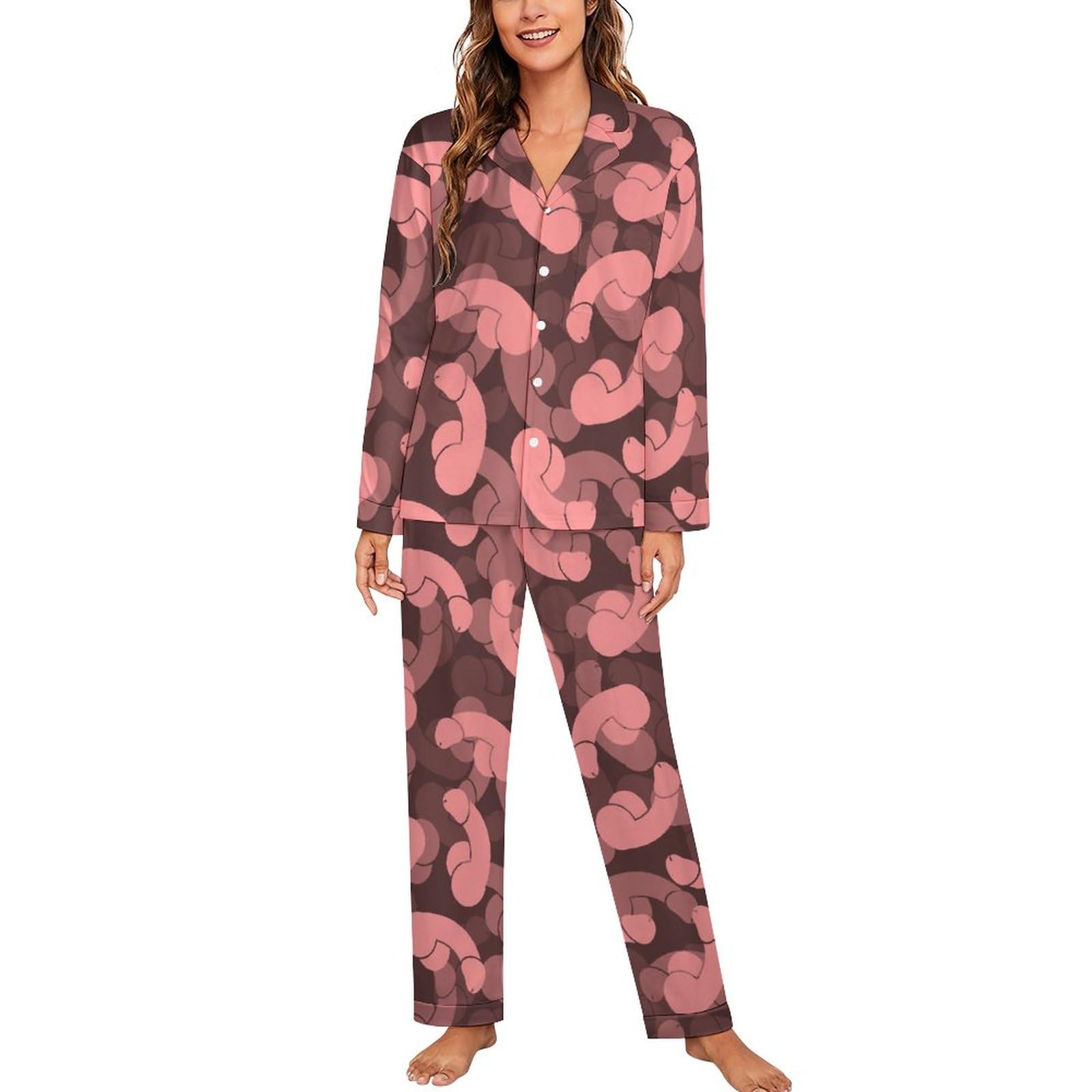Penis Womens Pyjamas Set Long Sleeve Pjs Sets Pajama Sets Sleepwear Loungewear S