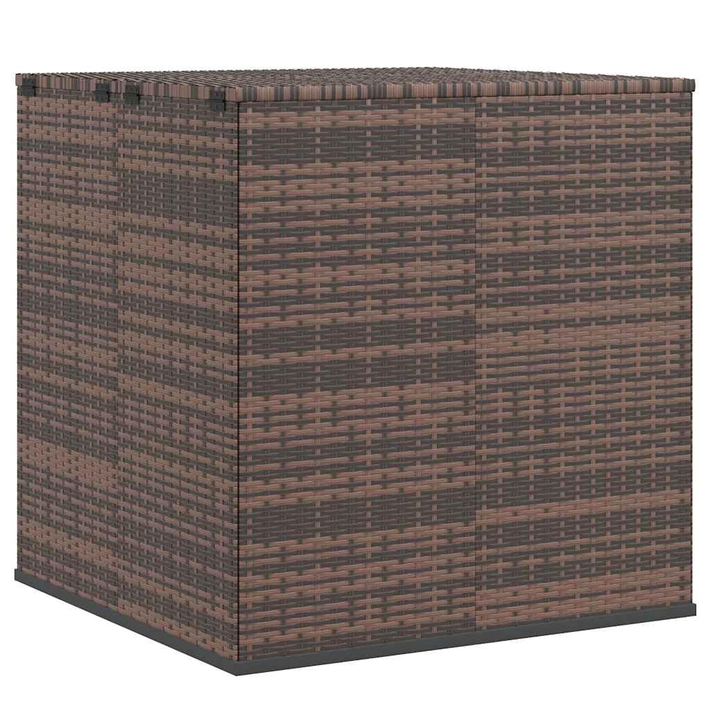 Générique Scatola per cuscini da giardino in resina intrecciata 100x97,5x104cm marrone, scatola portaoggetti esterna con telaio in acciaio verniciato a polvere, borsa interna impermeabile in PE