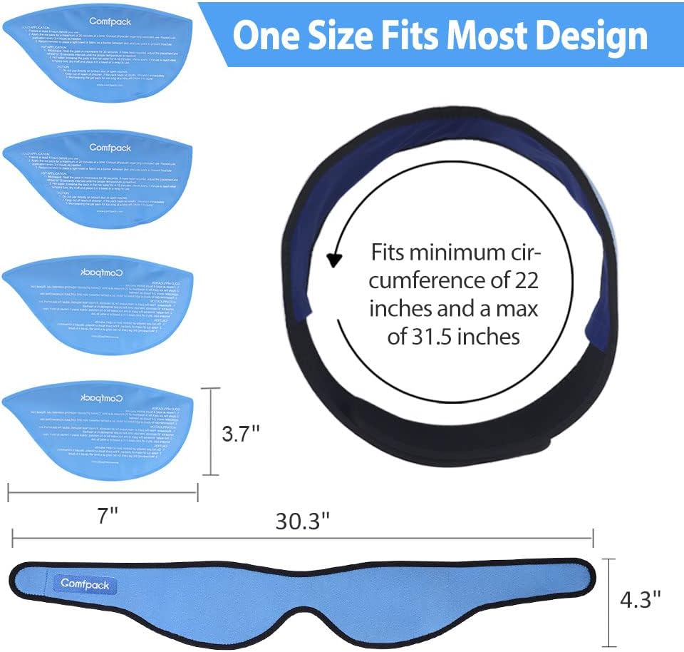 Buy Comfpack Wisdom Teeth Ice Pack Head Wrap, Reusable Hot & Cold