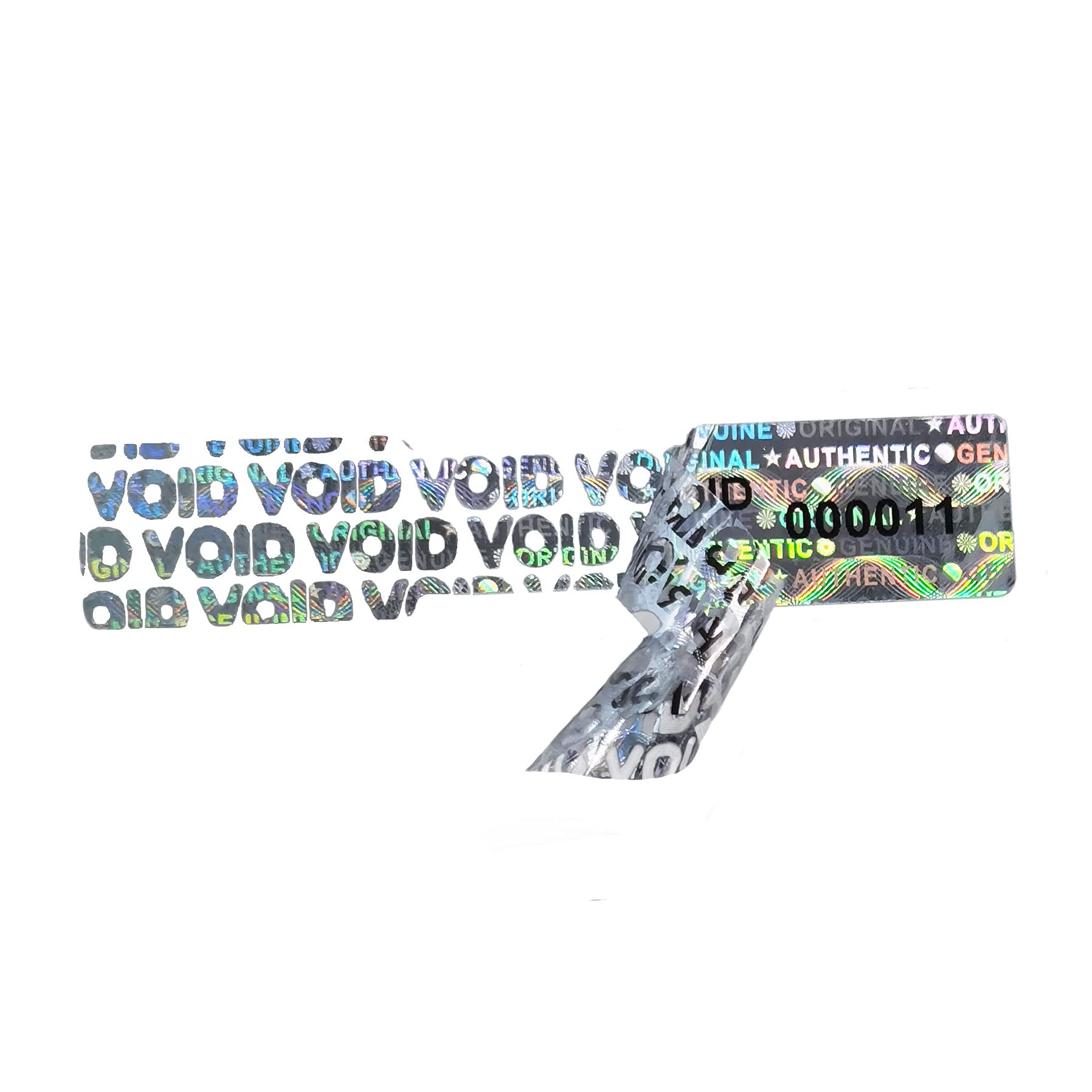 TLK&FBB 360pcs Tamper Proof Hologram Stickers High Security Tamper Evident Seal Warranty Void Original Genuine Authentic Holographic Labels w/Unique Sequential Serial Numbering 2x0.39 "(Silver Void)