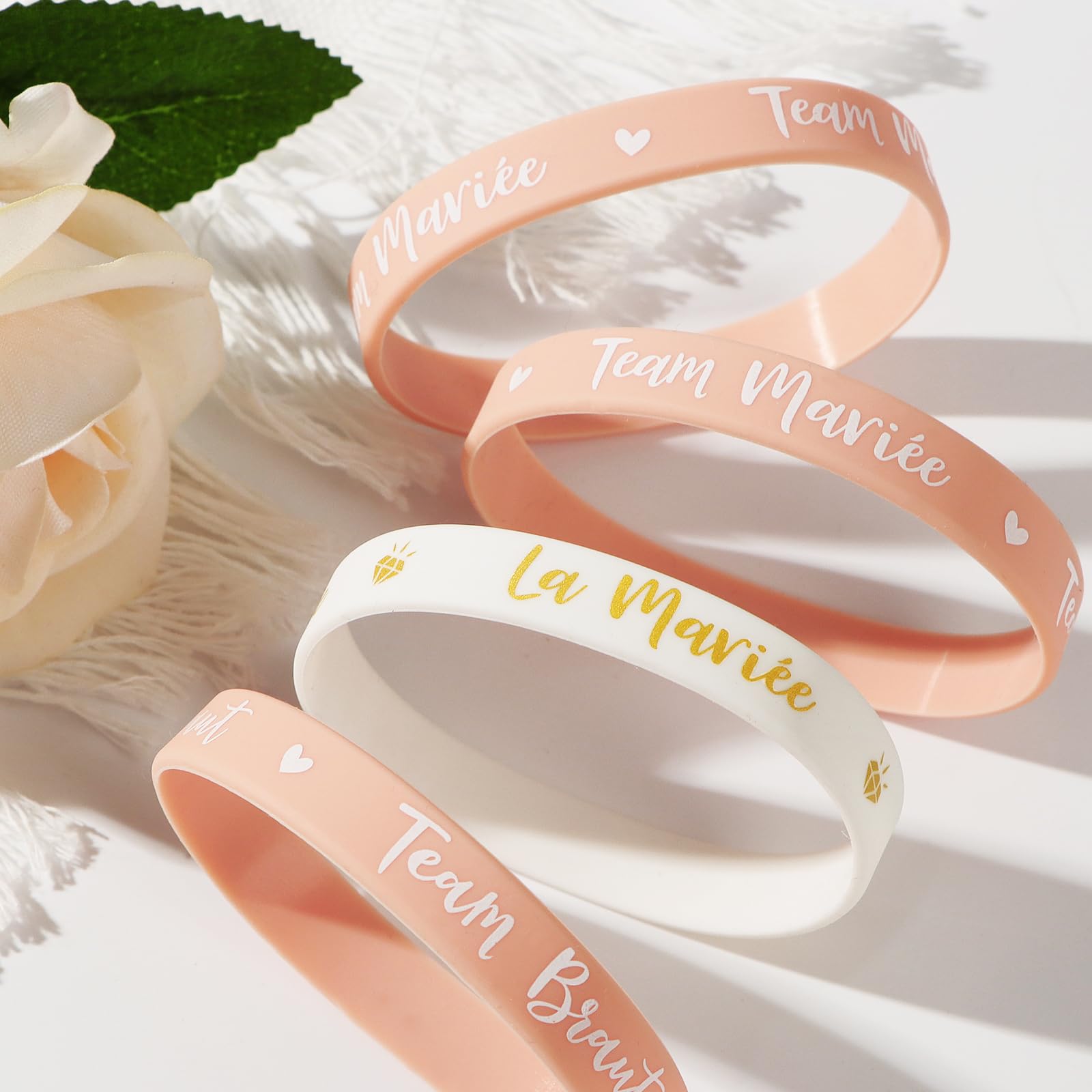 Kit Enterrement De Vie De Jeune Fille - 12 Bracelets JGA (Bride + Team Bride) + 16 Autocollants Tatouage Or - 8