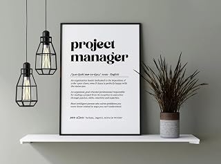 NATVVA Project Manager Definition Poster Program Manager Wall Decor Project Leader Canvas Art Prints Painting Woman Line Picture Artwork Home Bedroom Office Decoration No Frame