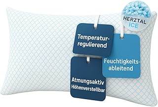 Ice Kissen, 40x80 cm, Memory-Foam, Höhenverstellbar, Kühlende Technologie, Temperaturregulierend