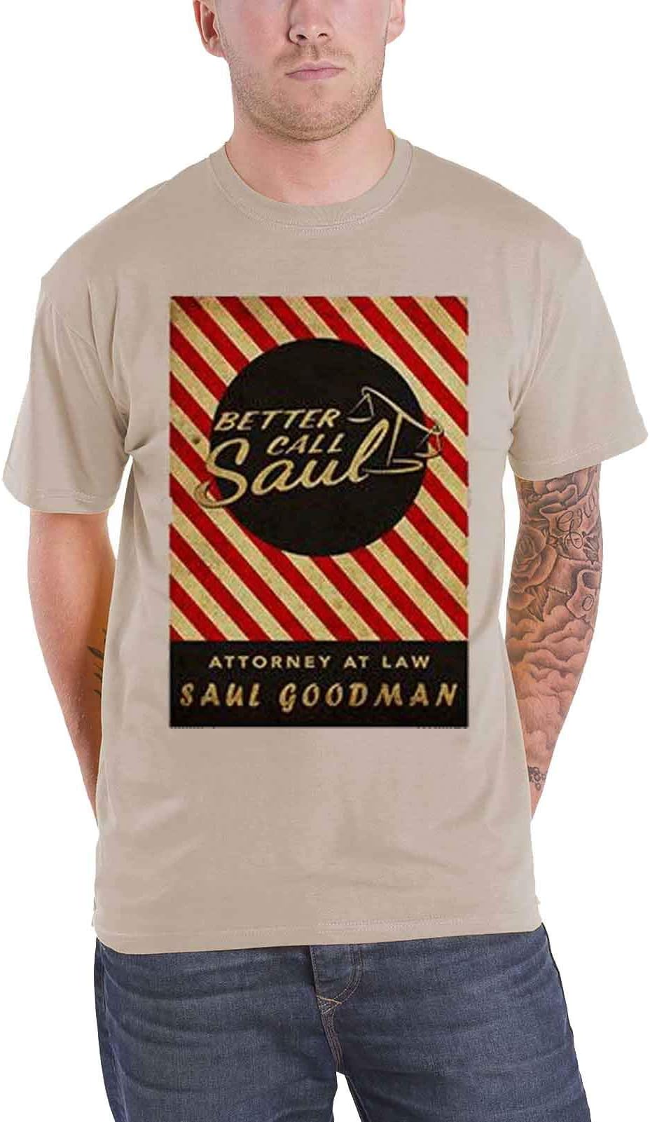 Better Call Saul T Shirt Matchbox Logo Breaking Bad Official Mens Beige