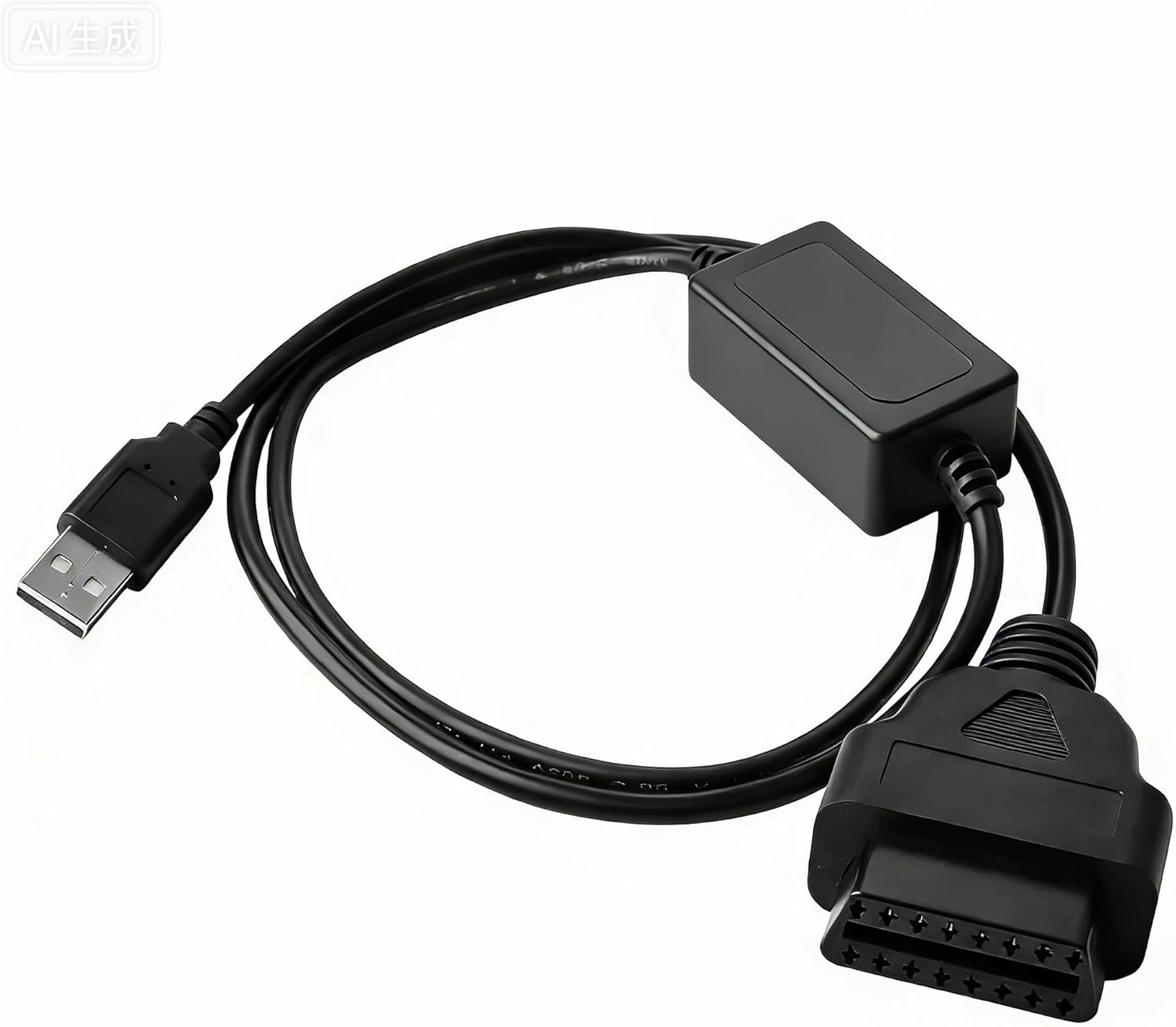 OBDII Female to USB A Male Power Cable, 5V to 12V Step-Up Adapter for OBD GPS Tracker Device, No Need to Plug into Car OBD Port Directly, Suitable for OBD2 GPS trackers, Plug and Play