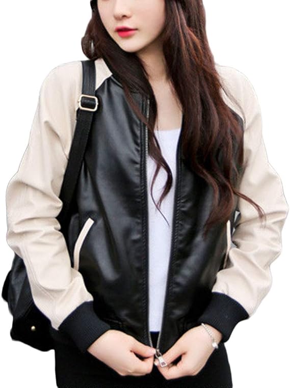 Amazon Yunping レディース ライダースジャケット スプライス フェイクレザー ブルゾン アウター レディース ジャケット バイカージャケット 革ジャン Puレザー コート ジャケット 通販