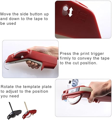 Miniatura 5 de Tnfeeon Fabricante de etiquetas en relieve, número transparente, operación con una mano, fabricación de etiquetas ABS duradero, grabado en relieve