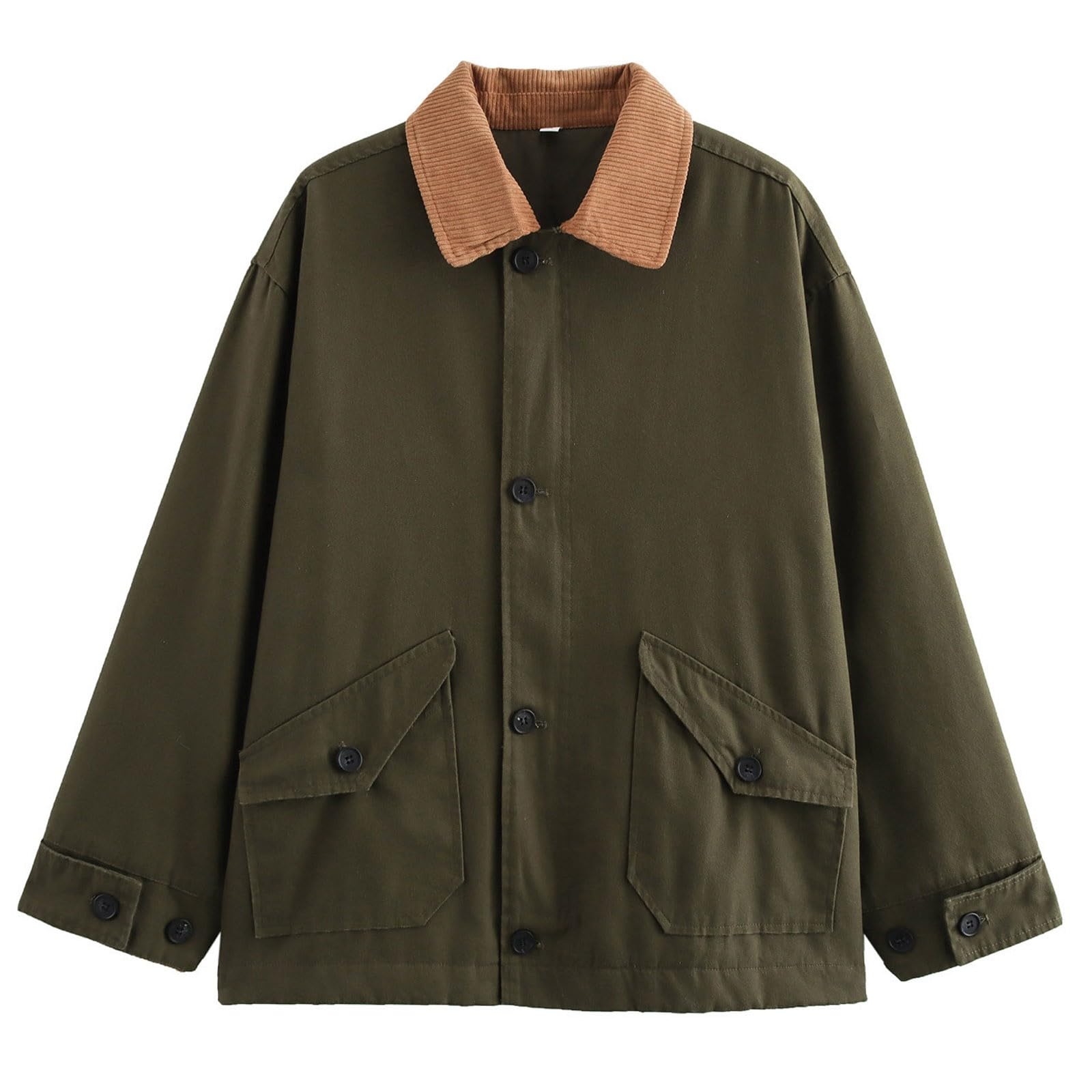 Veste matelassée décontractée pour femme ample avec revers en toile - 7