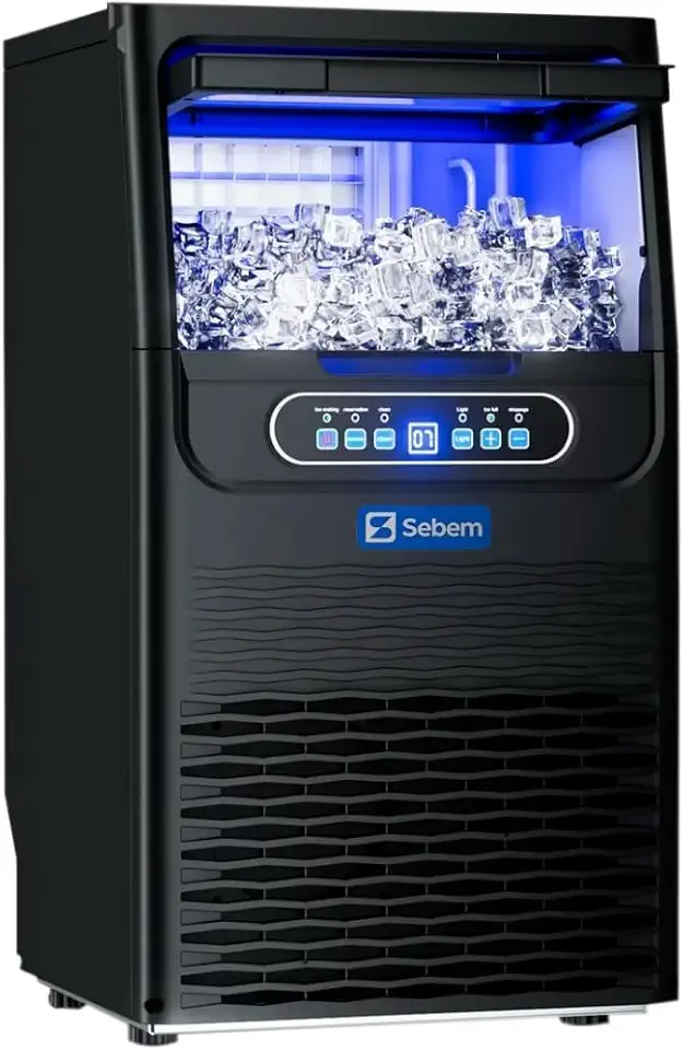 Máquina de Fazer Gelo Industrial Profissional Automática Restaurante 40 Kg/Dia Sebem Preto 220V