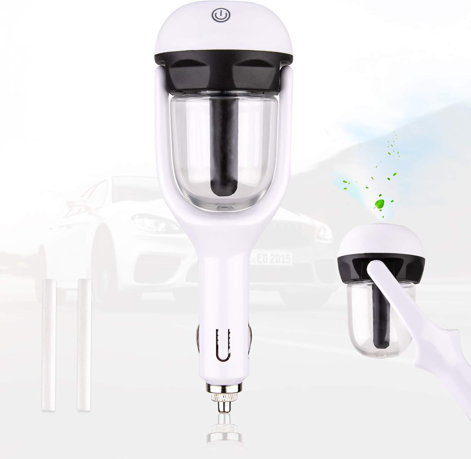 FPVERA Car Humidifier, Car Air Purifier Aroma Diffuser, Car Air Freshener Purifier Aromatherapy Mist Maker Suit for Vehicle Automobile Gift Water Soluble Essential Diffuser