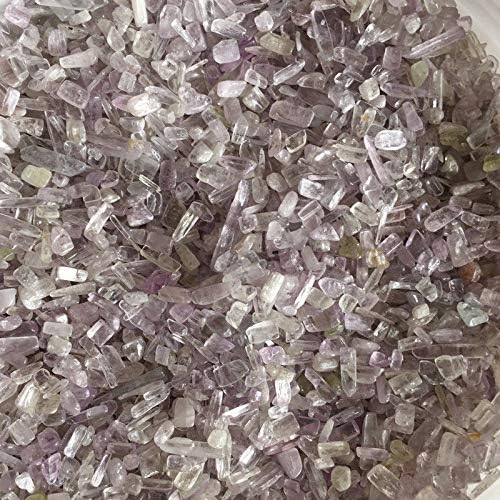 Dalas 50g 2 Size Natural Kunzite Spodumene Polished Gravel Triphane Rock Crystal Quartz Crystal Natural Stones - (Size: 8-12mm)