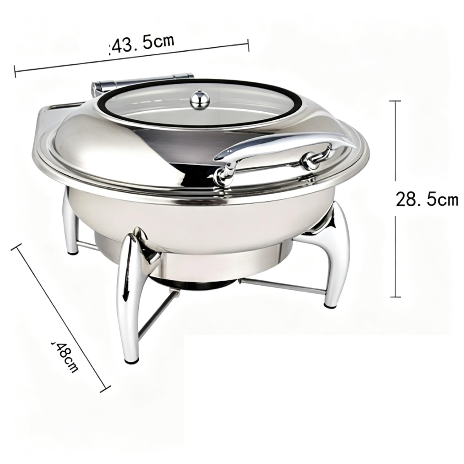 Scaldavivande Rotondi Commerciali for Buffet Cucina a Buffet | Con coperchio in vetro e cerniera ammortizzante – Scaldavivande for feste a buffet(Gold)
