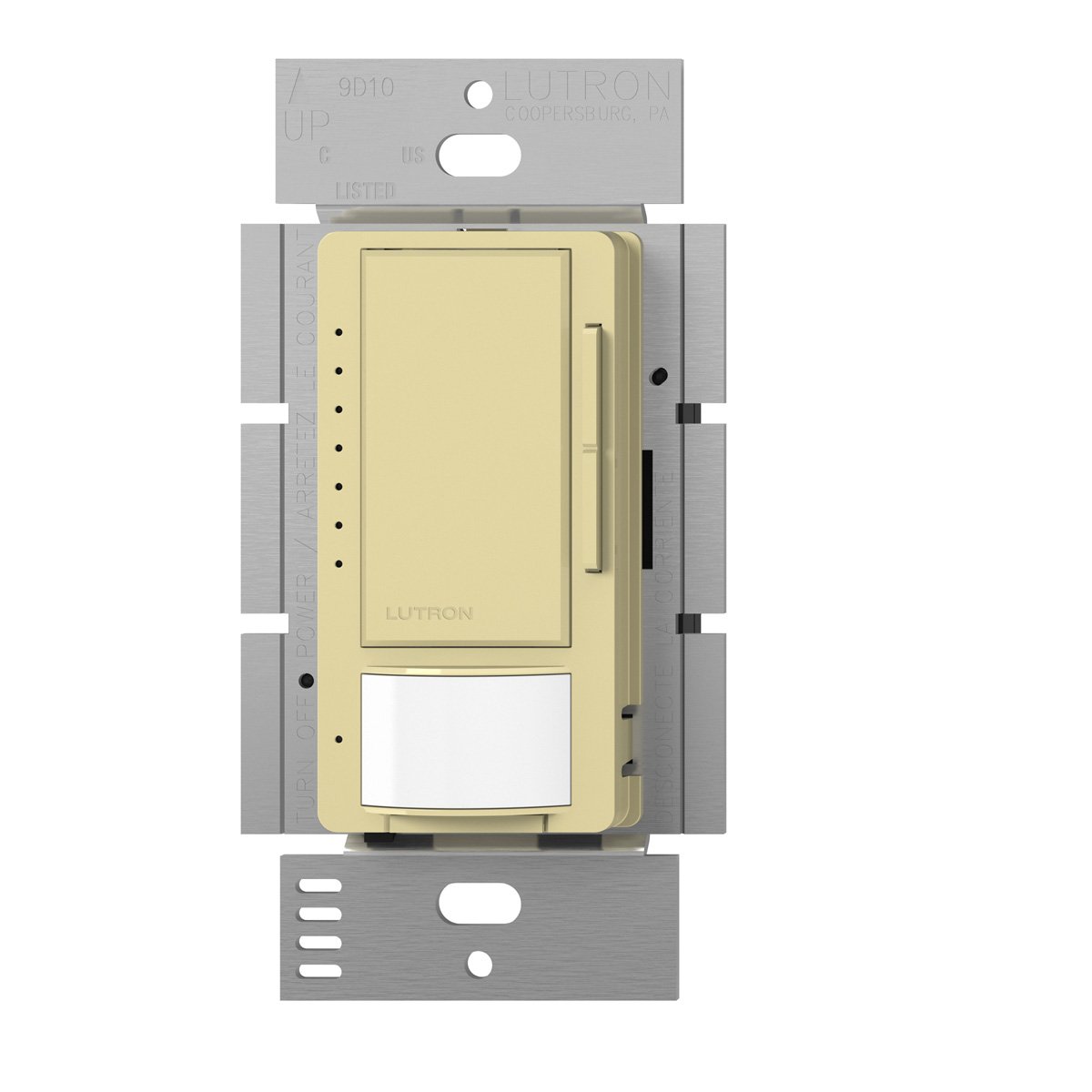 Lutron Maestro - Interruttore dimmer LED + sensore vacanza | monopole/multi-posizione | MSCL-VP153M-IV | avorio