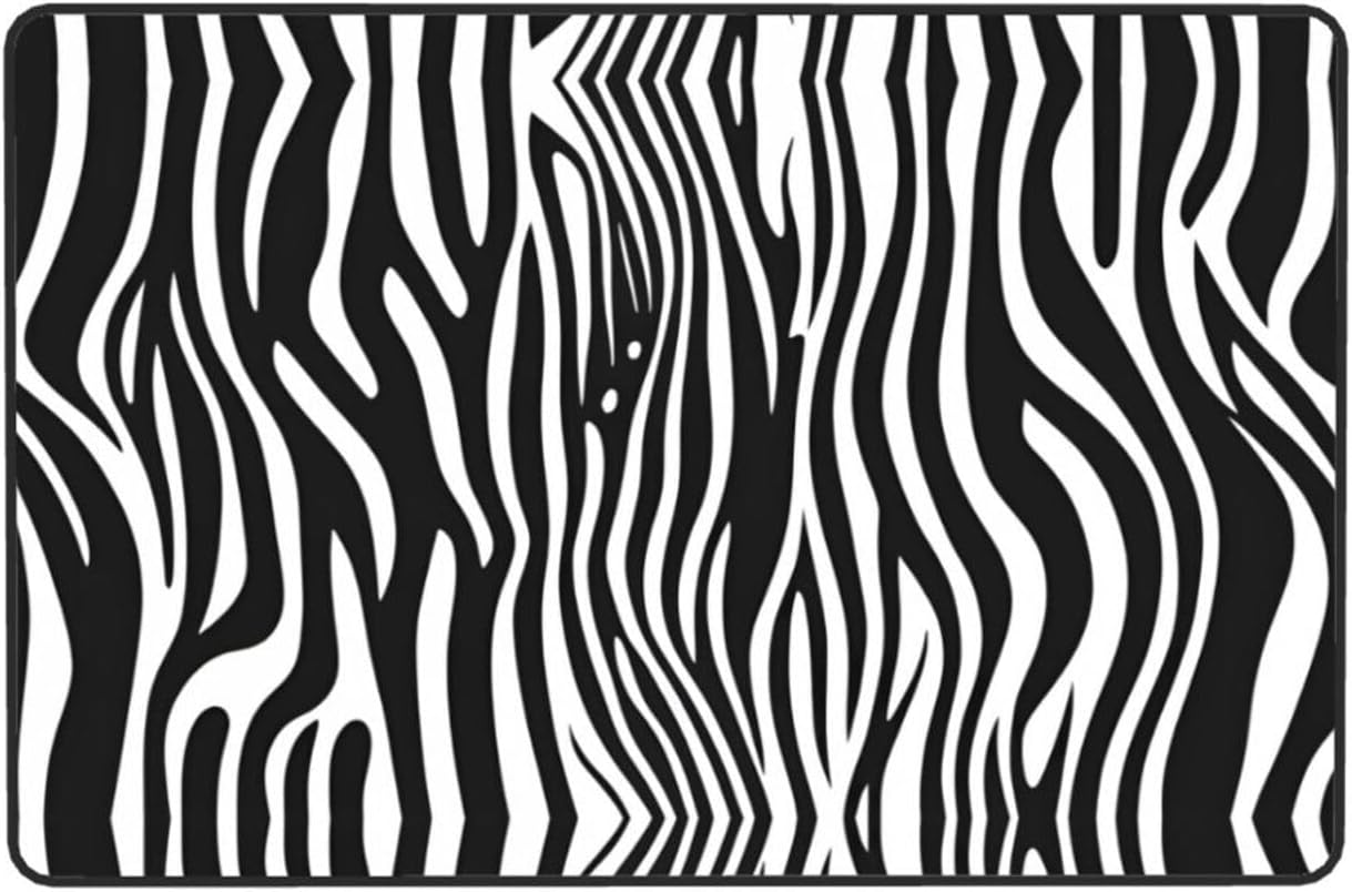 Black and White Zebra Stripes Prints Anti-Slip Floor mat Carpet Rug 72"x48" for Living Room Office Coffee Table Bed Balcony