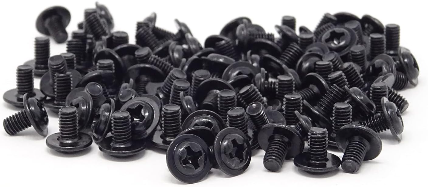 Honbay 100PCS M3x5 Round Head PC Mounting Computer Screws Computer Case Fixed Motherboard Screw (Black Zinc)