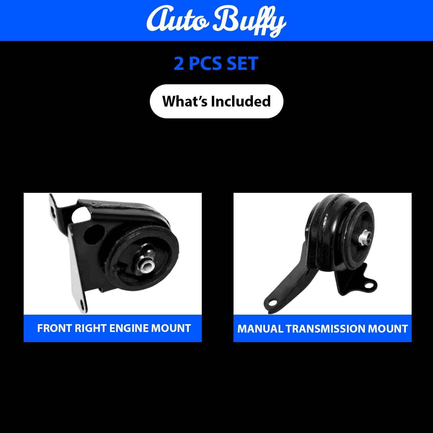 Engine Motor Mount 2 PCS Set | Perfect Fit for 1994-2003 Chevy S10 & GMC Sonoma S15 2.2L Pickup | Perfect Replacement for 5350, 5426 | Enhance Engine Stability & Performance