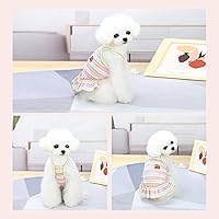 Vista 2 de Lindo vestido de perro para perros pequeños y niña, ropa de cumpleaños, ropa de primavera y verano, trajes de perro, arco iris, colorido, a rayas