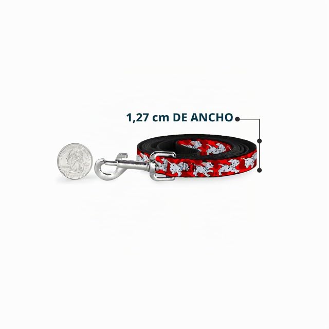 Foto 4 de 6 de Buckle Down Disney Dálmatas Running/Patas Rojo/Blanco/Negro Correa del Perro 1,0 cm de Ancho