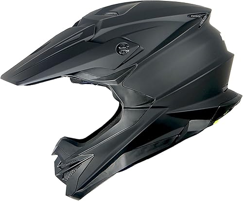 Miniatura 2 de 1Storm Casco de motocross para adultos, casco de bicicleta de montaña BMX MX ATV Dirt Bike Storm Style HF803 negro mate