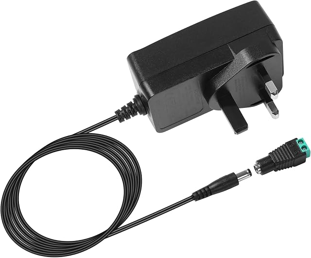 LE 12V 2A Power Supply for LED Strip Lights, AC 100-240V Mains to DC 12V Converter Adapter Driver Transformer, 24W UK Plug with 1.5M Cable, 5.5mm x 2.1mm Jack, GS TUV Approved