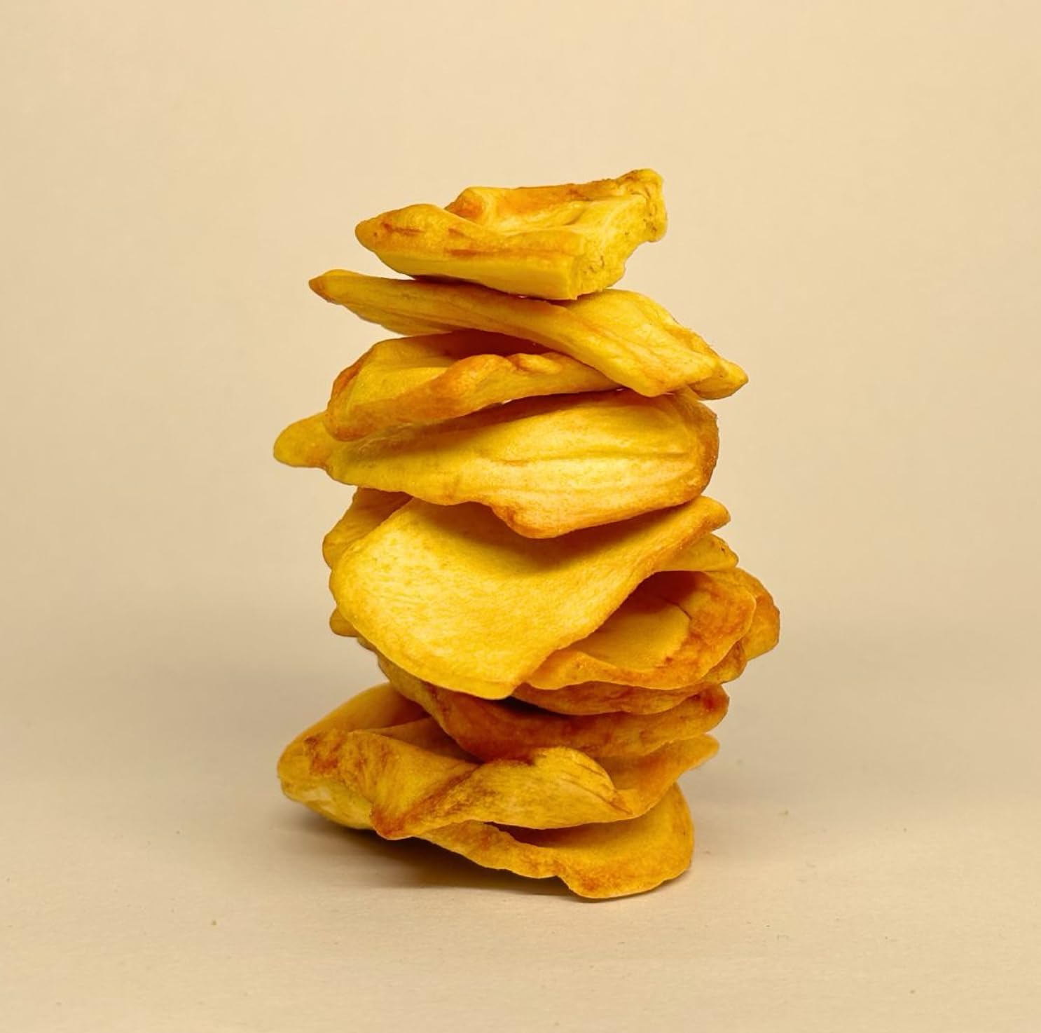 Super Munchies Vacuum-Cooked Crunchy Jackfruit Chips– Vegan, Gluten-Free, No Added Sugar, Zero Salt, Zero Cholesterol, No Preservatives, Pack of 10