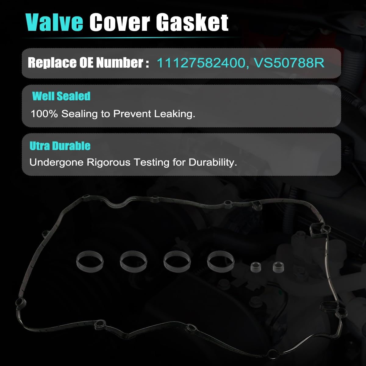 AUCERAMIC VS50788R Valve Cover Gasket for Mini Cooper S JCW Coupe Clubman Countryman Paceman Roadster BMW 114i 118i 120i 316i 320i 1.6L N13 N18 11127582400