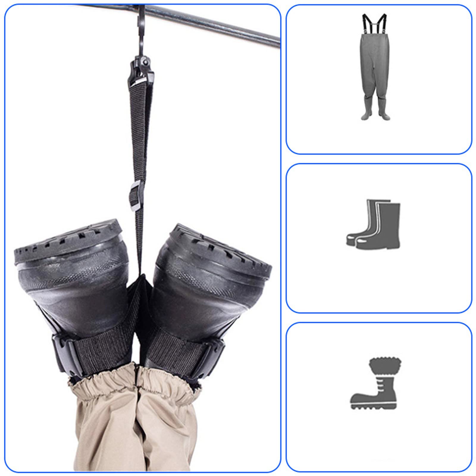 YUNNIAN Crochet De Suspension Réglable Pour Bottes De Pêche - Sangle Pour Le Rangement Et Le