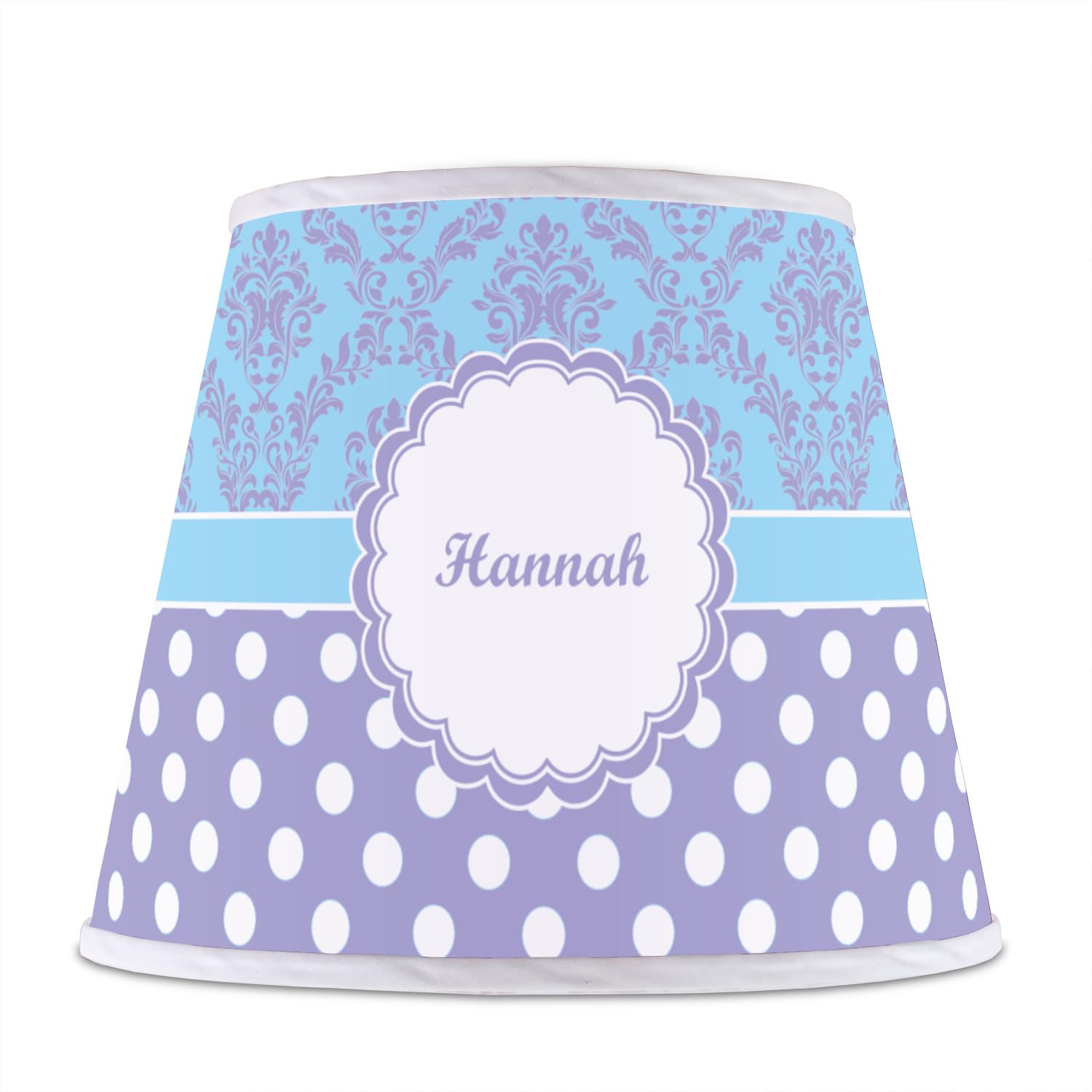 YouCustomizeIt Personalized Purple Damask & Dots Empire Lamp Shade