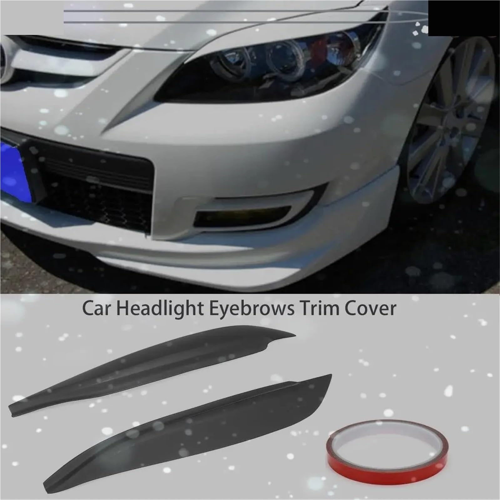 Brewki na światła przednie samochodu Naklejki żywiczne na powieki samochodowe, osłona reflektora, pasujące do MAZDA 3 HATCHBACK i AXELA 2004-2009