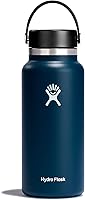 Hydro Flask 32 oz Wide Mouth Insulated Water Bottle with Flex Lid - Leakproof Stainless Steel, 24hr Cold, Indigo Blue