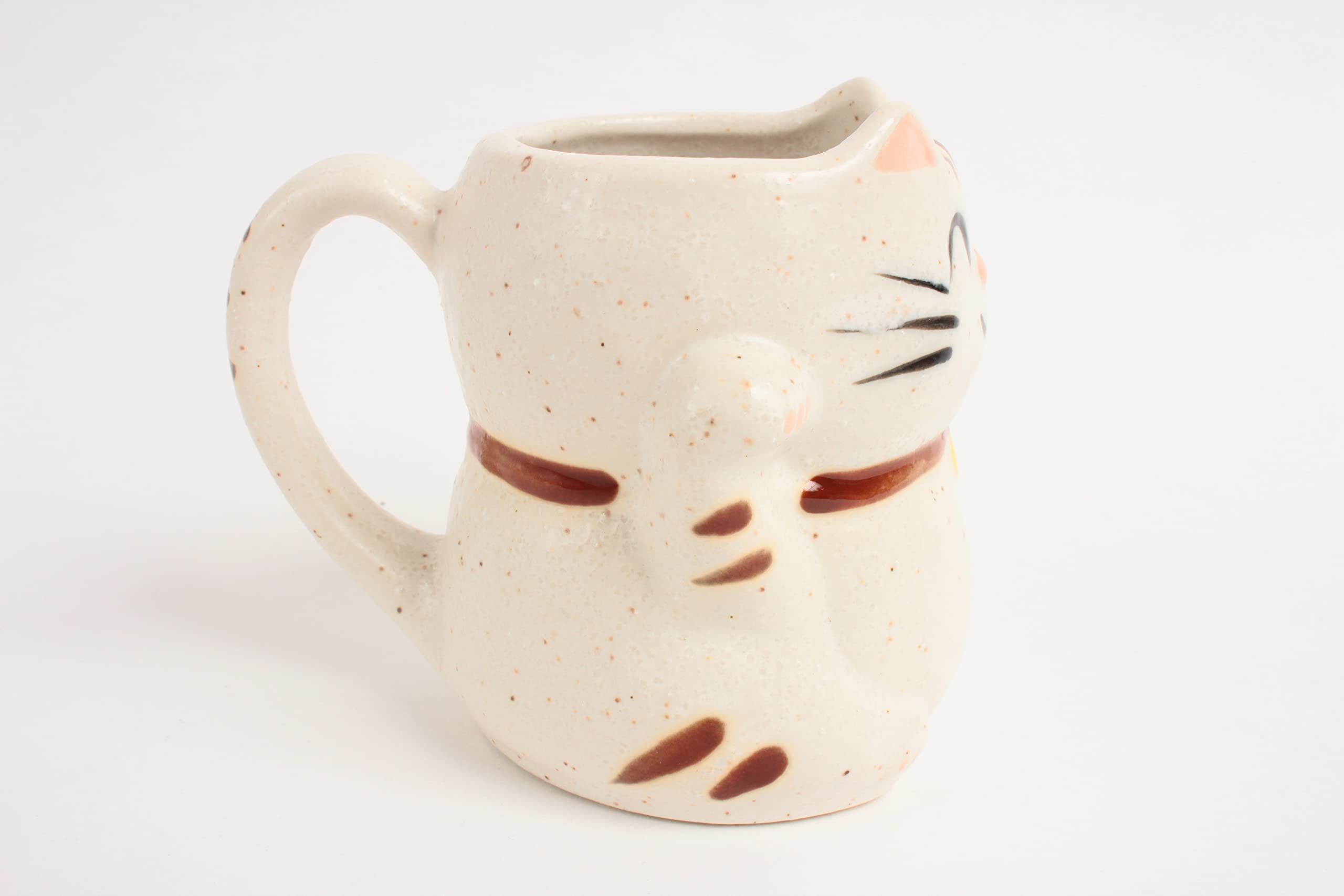 Mino ware Taza de cerámica japonesa Taza Manekineko Gato hecho en Japón (importación de Japón) (gasa blanca) CPM018