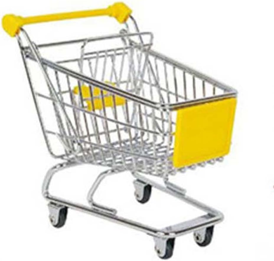 Mini Desktop Desk Top Organizer Shopping Cart (Yellow)