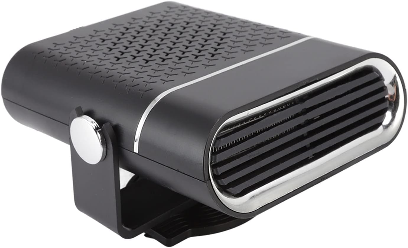 Yctze Calentador de Automóvil, Rotación de 360 Grados Calentamiento Rápido Encendedor de Cigarrillos Portátil Desempañador Calentador de Automóvil para Automóvil Camión RV Barcos 24V (Negro)