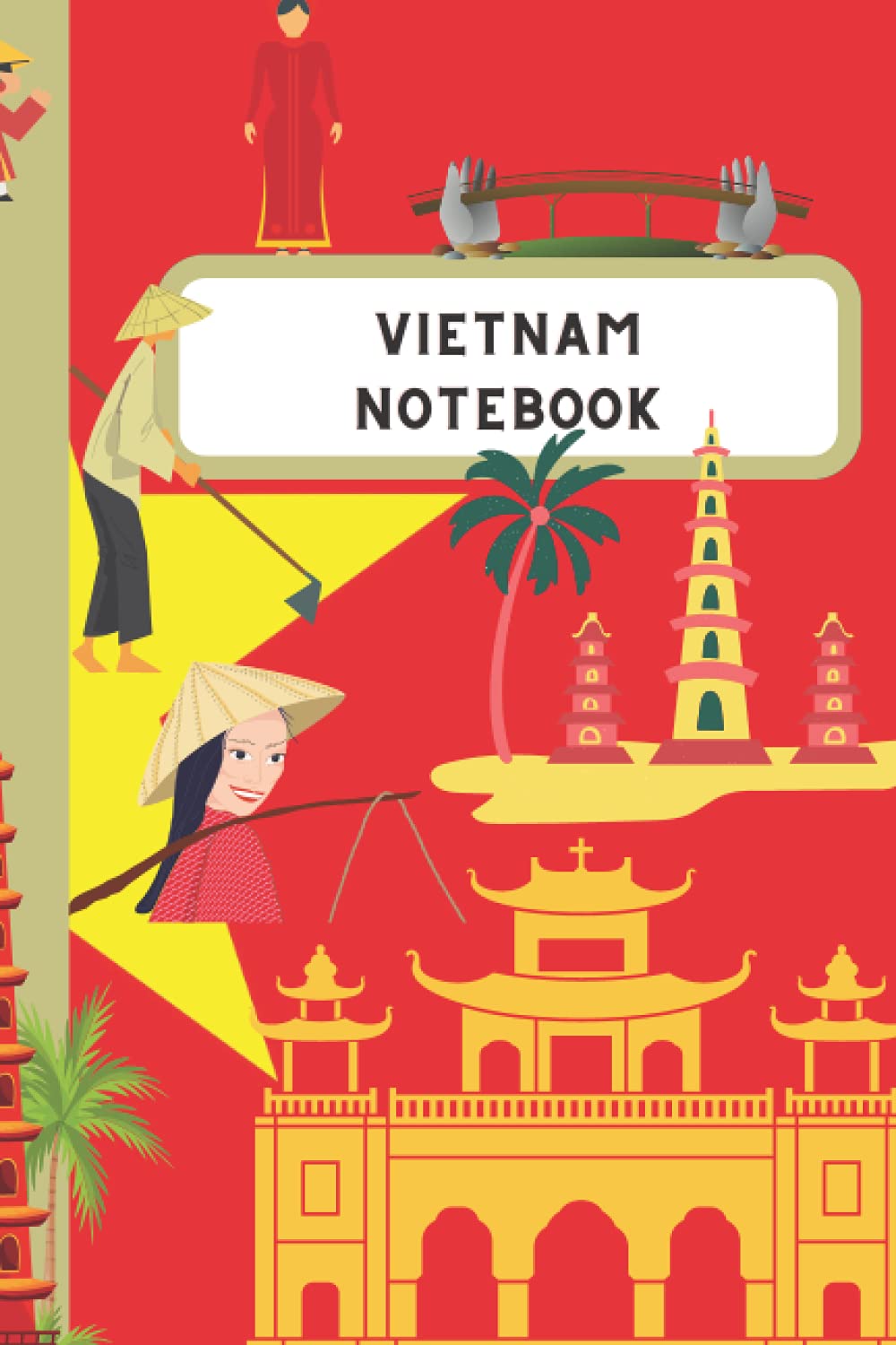 Vietnam Vietnamese Themed Refill Notebook - 120 Lined Pages