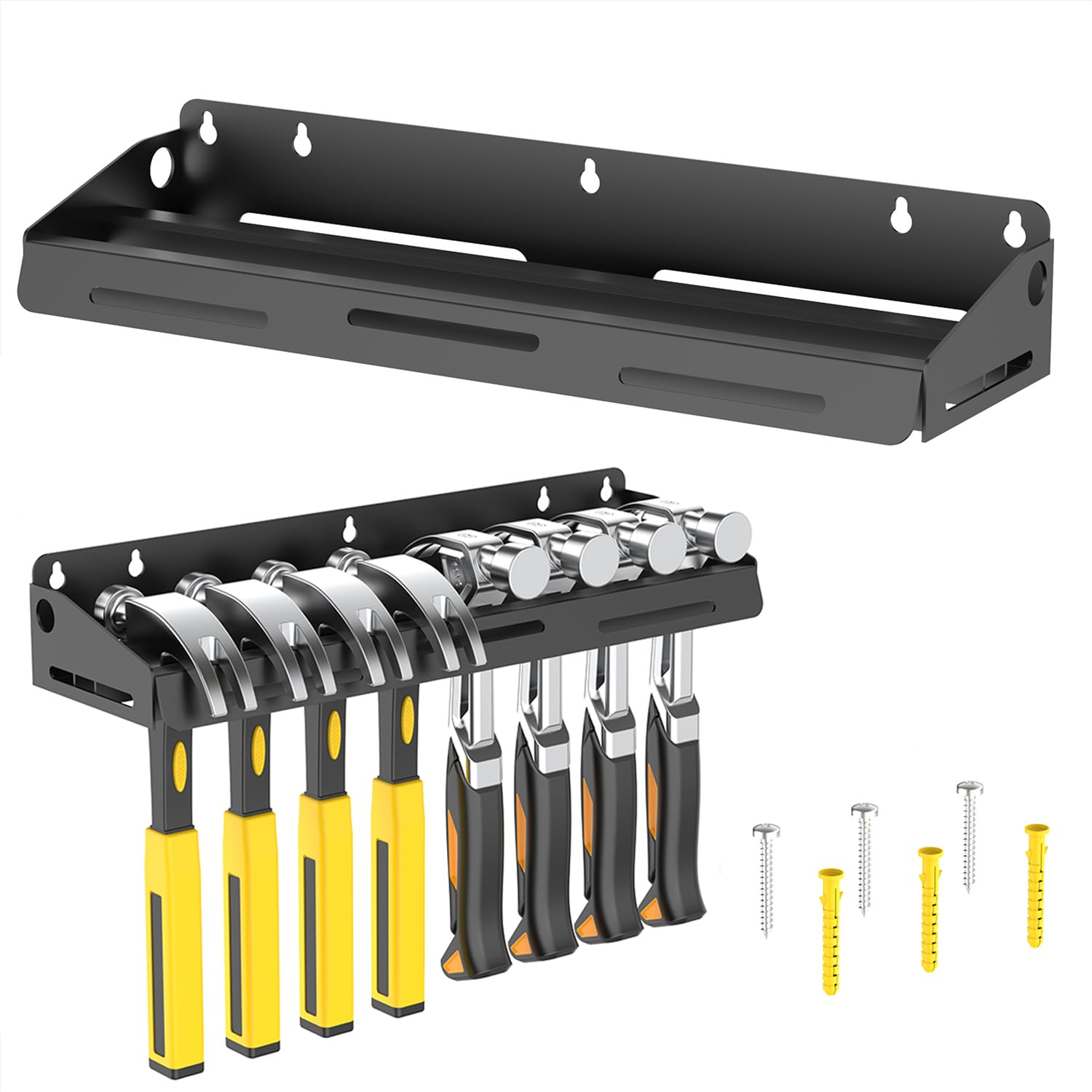 Hammerhalter Aus Metall - Wandmontage Werkzeug-Organizer Für Garage & Werkstatt 40x12,5x7 Cm
