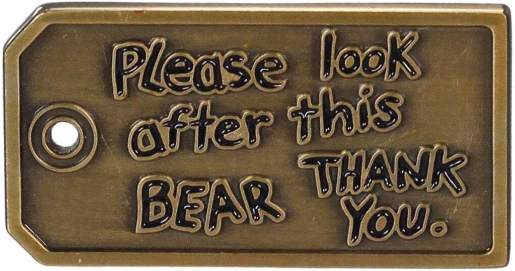 Half Moon Bay Please Look After This Bear Luggage Tag 1.5 Inch Bronze Tone Zinc Alloy Lapel Pin Badge, 1.5 Inch, Zinc, no Gemstone