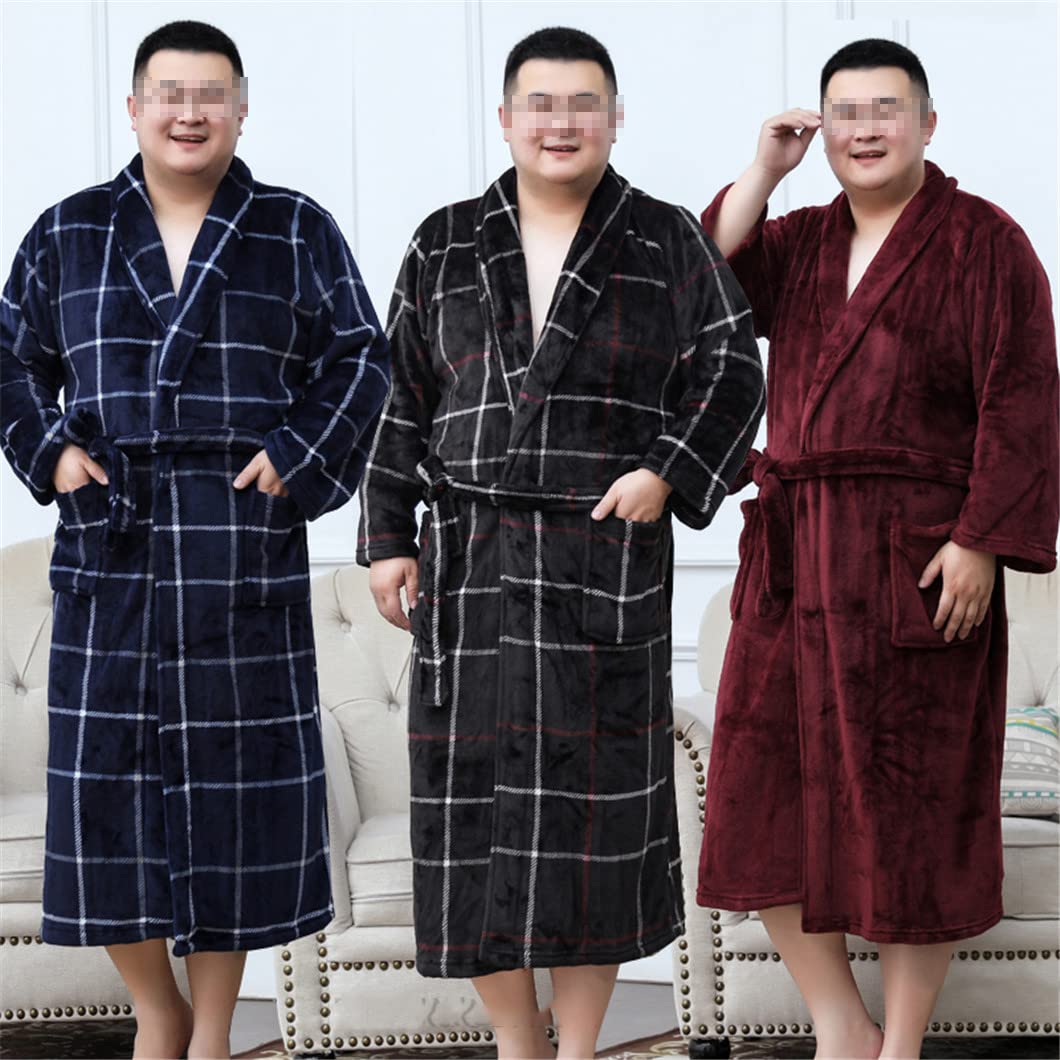 keusyoi Męski ciepły flanelowy szlafrok męski zimowy koralowy polarowy szlafrok kąpielowy nocna bielizna nocna damski szlafrok szlafroki plus size